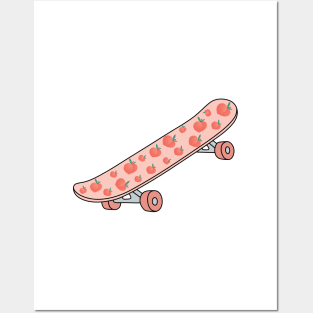 Peach Pattern Skateboard Posters and Art